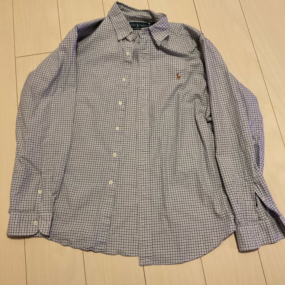 Navy/Blue Windowpane Buttondown Collared shirt by Polo Ralph Lauren